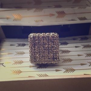Lia Sophia Gold Pave Cube CZ Ring